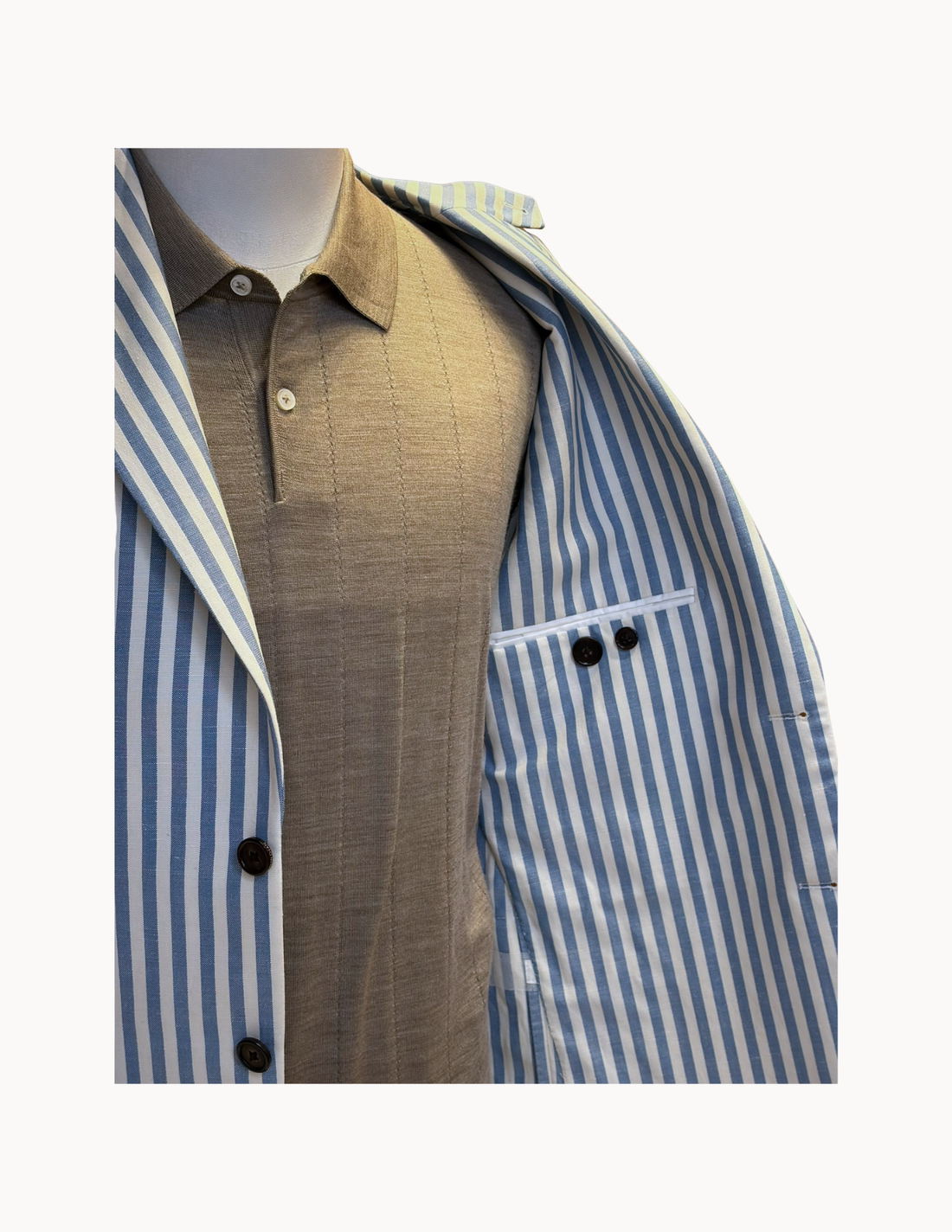 Sergio Benetti Linen Wool Jacket with Napoli Shoulder and Natural Horn Buttons
