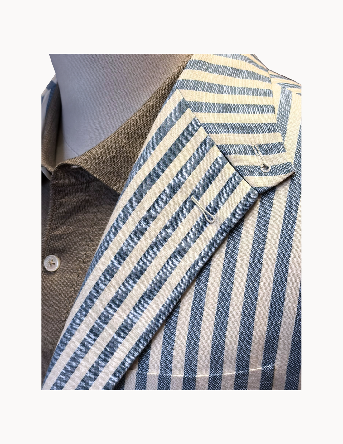 Sergio Benetti Linen Wool Jacket with Napoli Shoulder and Natural Horn Buttons