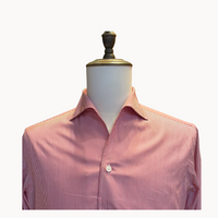 Pure Cotton White and Red Candy Stripe Shirt with Mother of Pearl Buttons