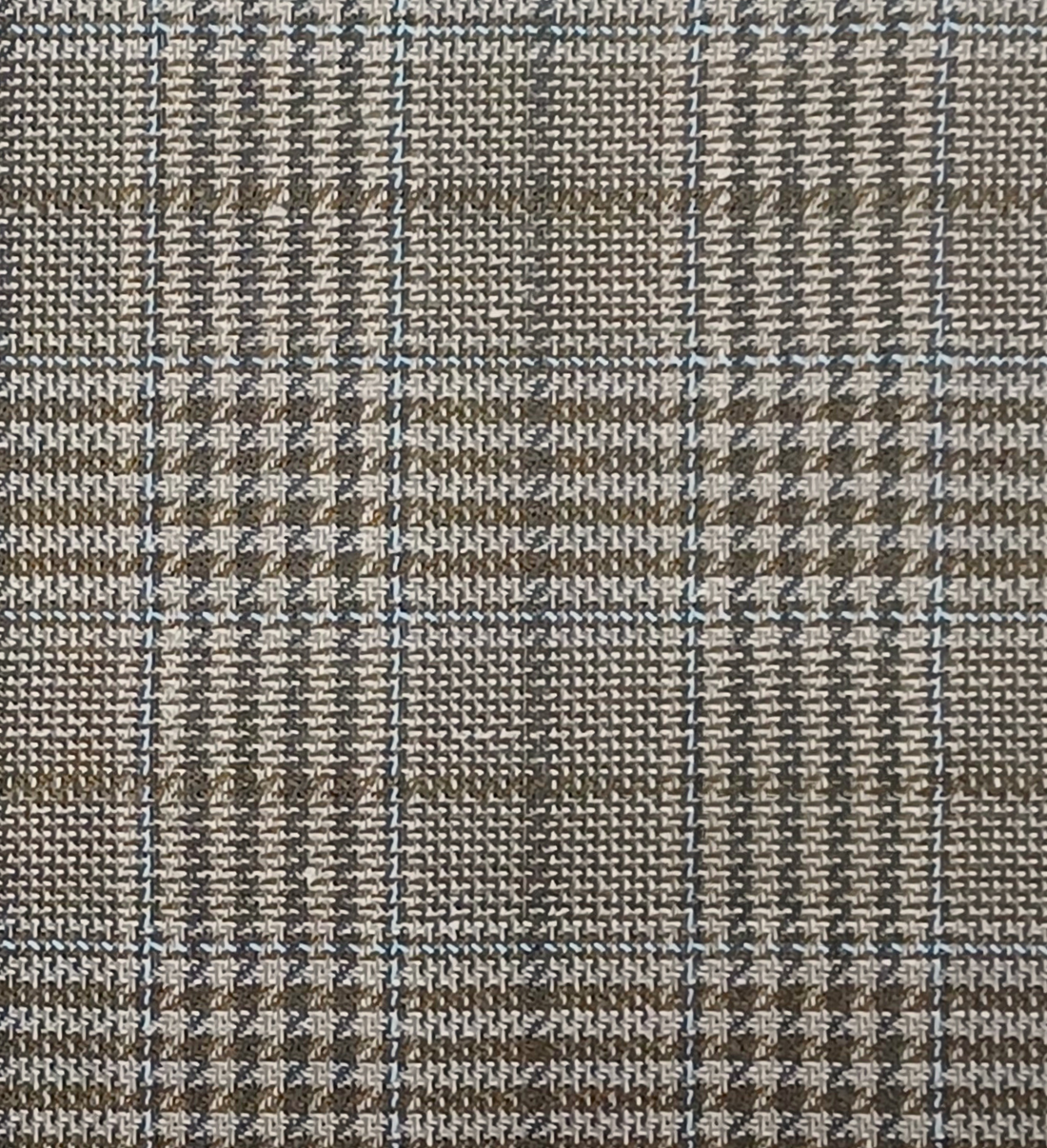 Mocha brown Glen Check W/Blue Windowpane