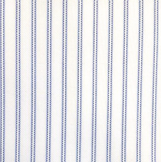 White W/Blue Wide Pinstripe