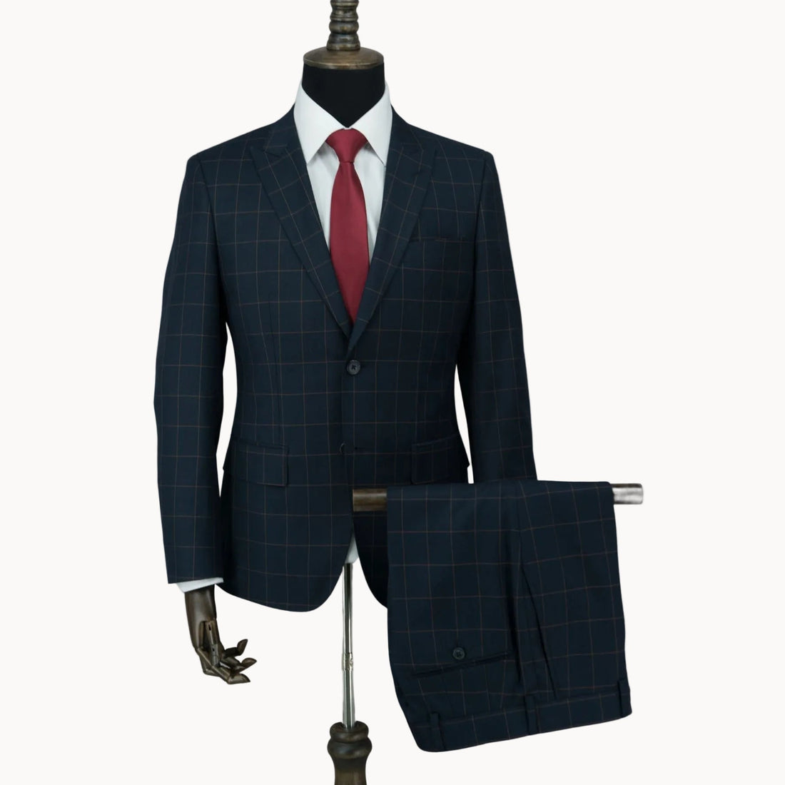 Black Peak Lapel Check Suit