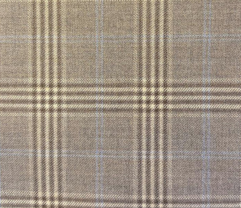 Light Grey W/Brown Check